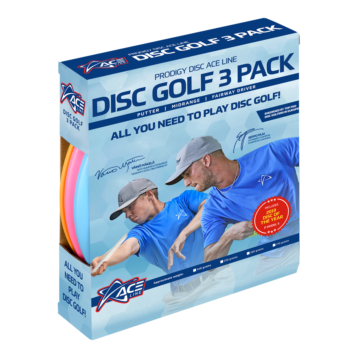 Prodigy ACE Line Disc Golf 3 Pack (Light)